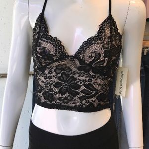 NWT SEXY BLACK TOP/BRALETTE